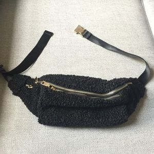 Zara Faux Sherpa Fanny Pack Belt Bag